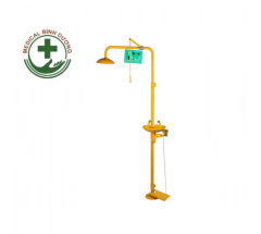 Bộ rửa mắt và tắm khẩn cấp SE6612 sơn màu vàng có chân đạp