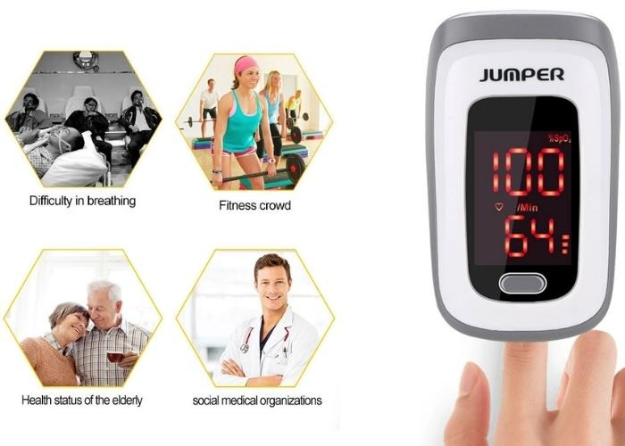 máy đo nồng độ oxy và đo nhịp tim jumper jpd-500e